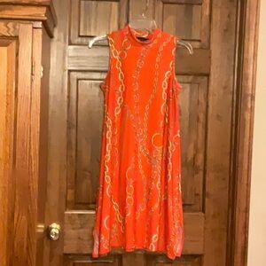 Liana B. Orange Mock Turtle Neck Dress